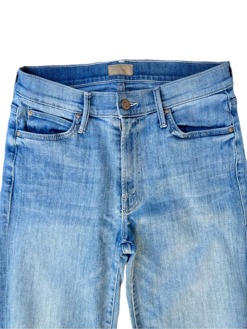 MOTHER The Rascal Ankle Snippet Tinge Mid Rise Frayed Jeans Size 27 - Picture 3 of 9